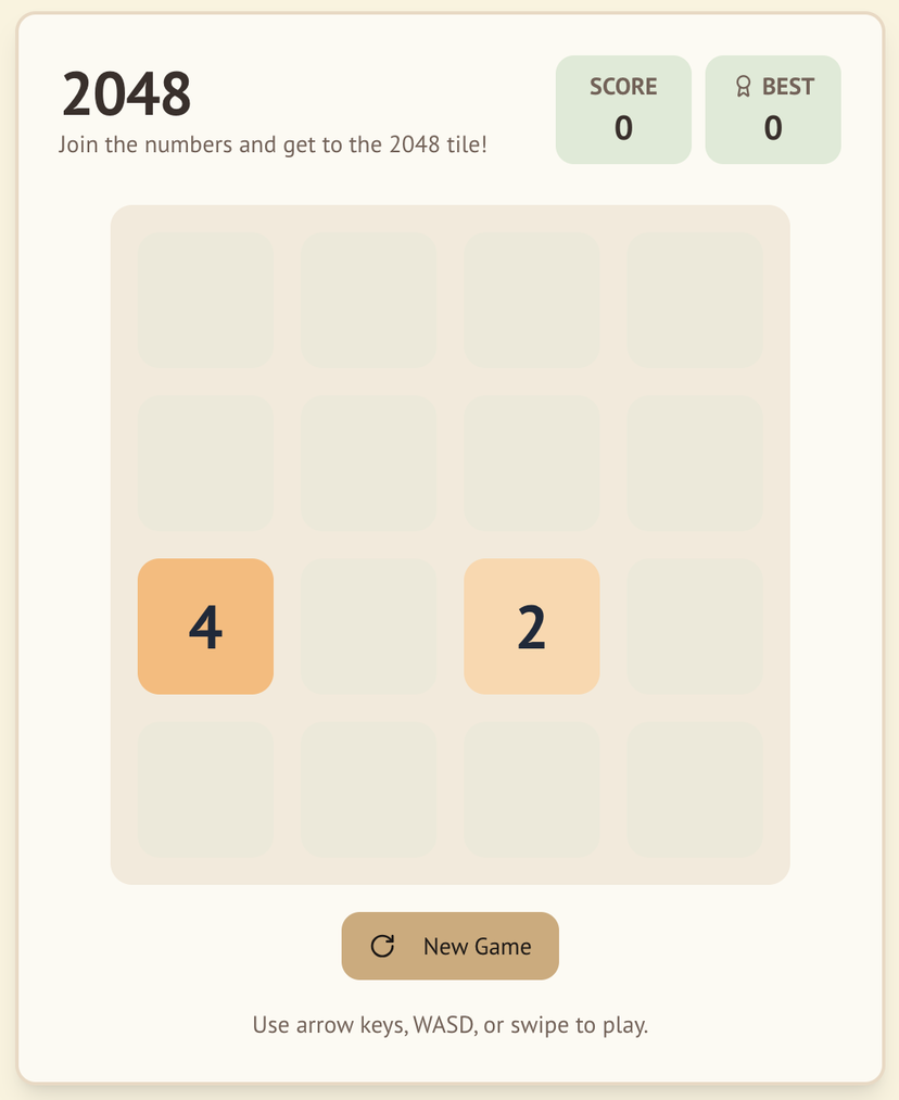 2048 game preview
