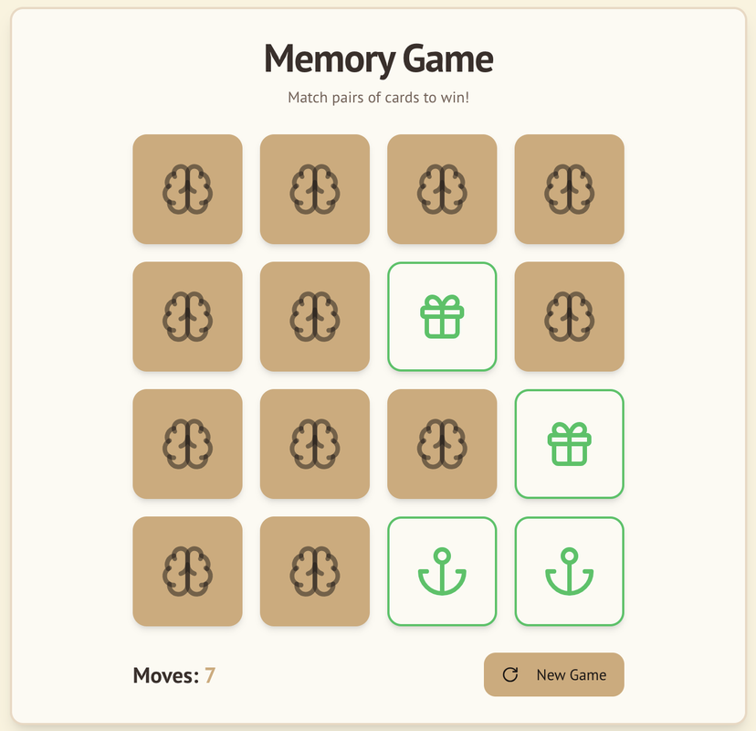 Memory game preview