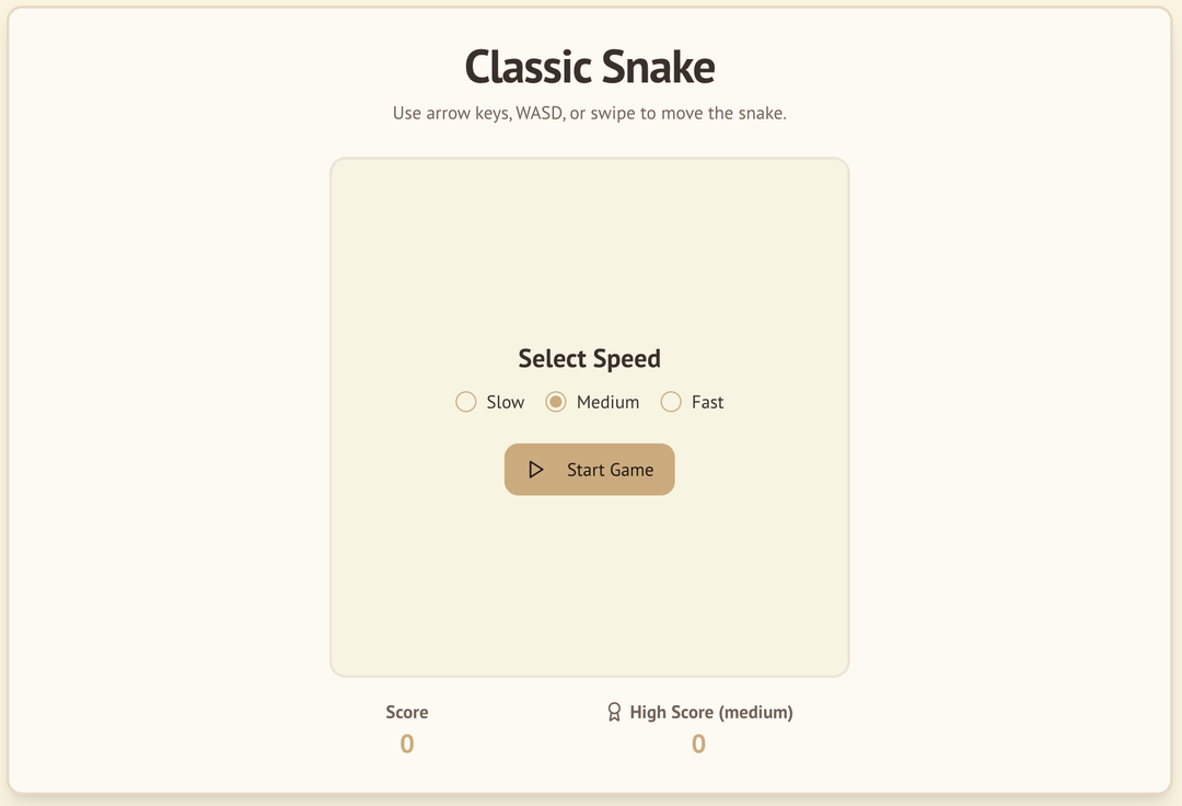 Snake game preview