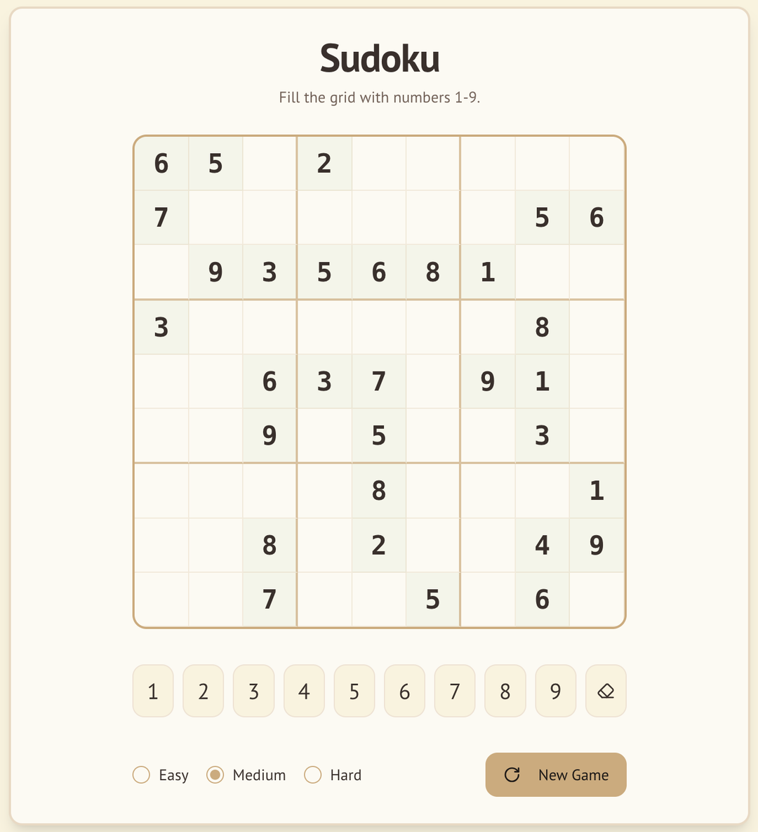 Sudoku game preview
